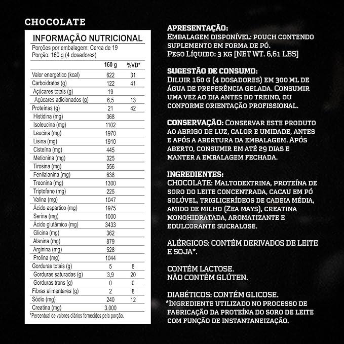 Hipercalórico Monsterone - Pacote 3Kg - Sabor Morango