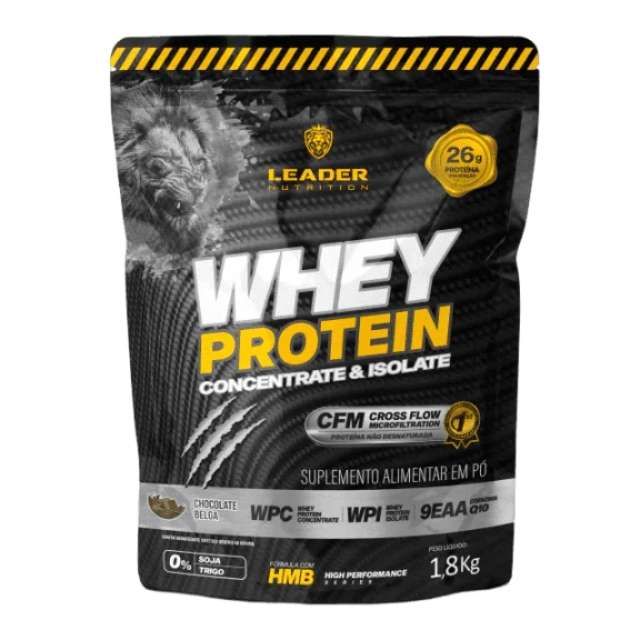 Whey Protein Concentrado e Isolate - Pacote 1,8Kg (Sabor Chocolate Belga)